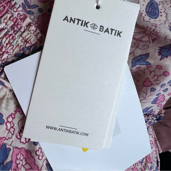 NWT Antik Batik Helene Cotton Long Sundress Light Pink Floral Print Size XS - Picture 10 of 15